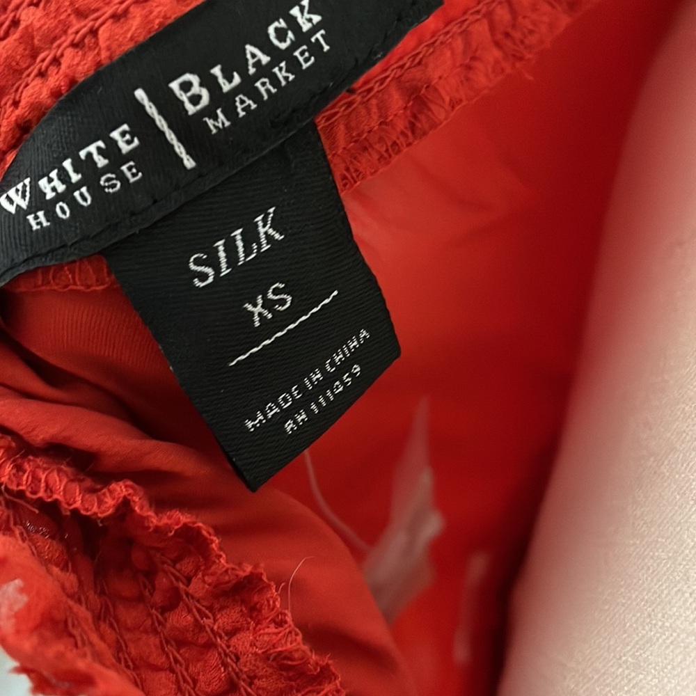 Red 💯 silk blouse l size xs NWT 🔥 - Picture 3 of 7